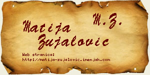 Matija Zujalović vizit kartica